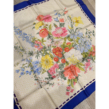 Gucci Authentic Vintage Designer Headscarf, Blue Flora Print-Designer headscarf-The Little Tichel Lady