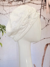 Embellished Hat - Size #1 Off-White Lace