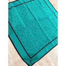 YSL Authentic Vintage Designer Headscarf, Emerald Monogram-Designer headscarf-The Little Tichel Lady