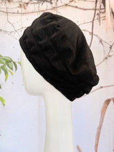 Embellished Hat - Size #2 Black Textured