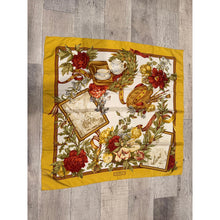 Ferragamo Authentic Vintage Designer Headscarf, Flowers & Drawings-Designer headscarf-The Little Tichel Lady