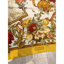 Ferragamo Authentic Vintage Designer Headscarf, Flowers & Drawings-Designer headscarf-The Little Tichel Lady