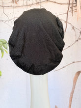 Embellished Hat - Size #2 Black Faux Denim