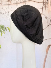 Embellished Hat - Size #2 Black Faux Denim