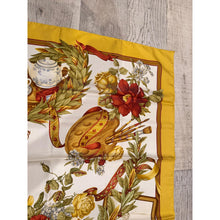 Ferragamo Authentic Vintage Designer Headscarf, Flowers & Drawings-Designer headscarf-The Little Tichel Lady