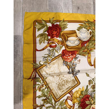 Ferragamo Authentic Vintage Designer Headscarf, Flowers & Drawings-Designer headscarf-The Little Tichel Lady