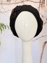 Embellished Hat - Size #2 Black Faux Denim