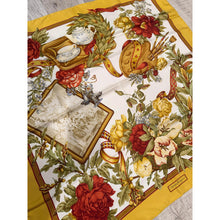 Ferragamo Authentic Vintage Designer Headscarf, Flowers & Drawings-Designer headscarf-The Little Tichel Lady