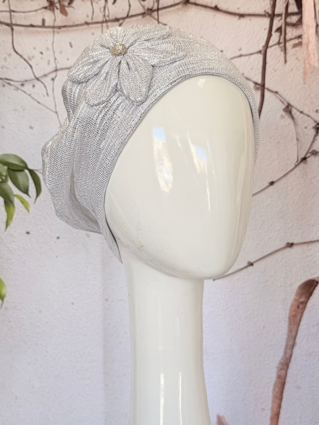 Embellished Hat - Size #2 Pale Silver