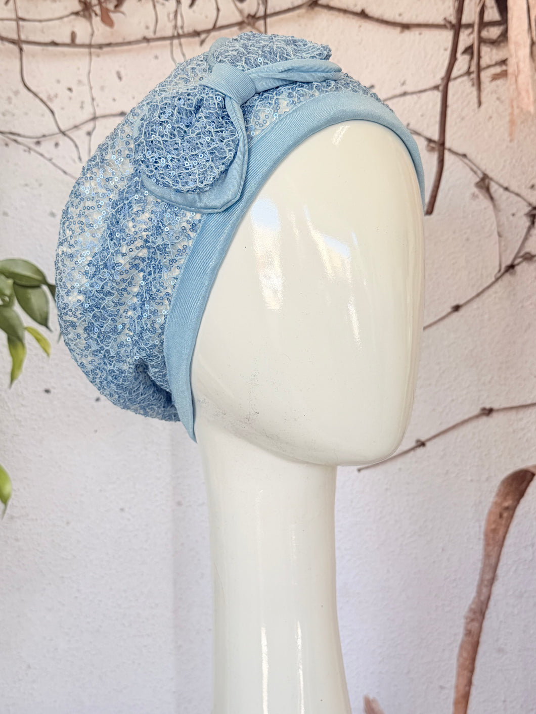 Embellished Hat - Size #2 Blue Lace