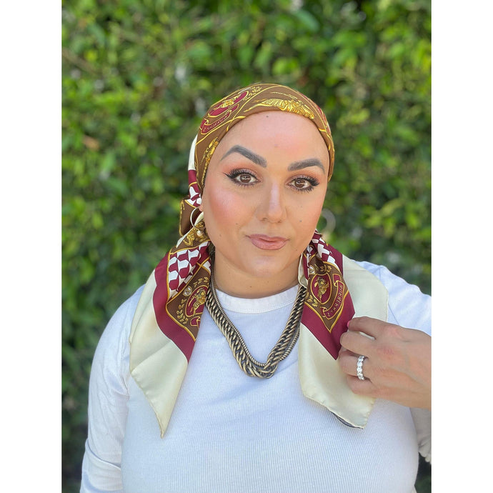 Burberry Authentic Designer Headscarf, Knights in Armor-Designer headscarf-The Little Tichel Lady