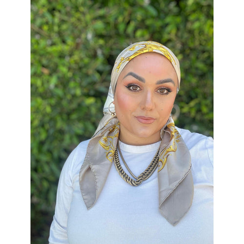 Celine Authentic Designer Headscarf, Equestrian Print