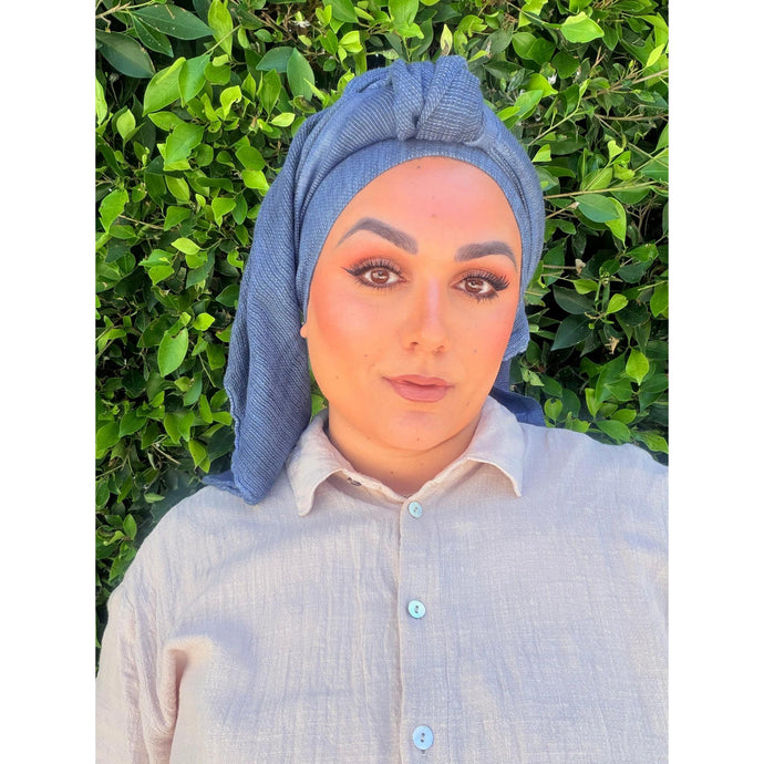 The Lived-In Headwrap - Navy-Long Wrap-The Little Tichel Lady