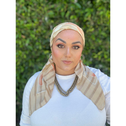 Givenchy Authentic Designer Headscarf, Neutral Print
