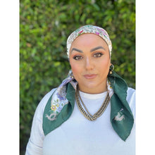 Gucci Authentic Designer Headscarf, Green Flora Print-Designer headscarf-The Little Tichel Lady