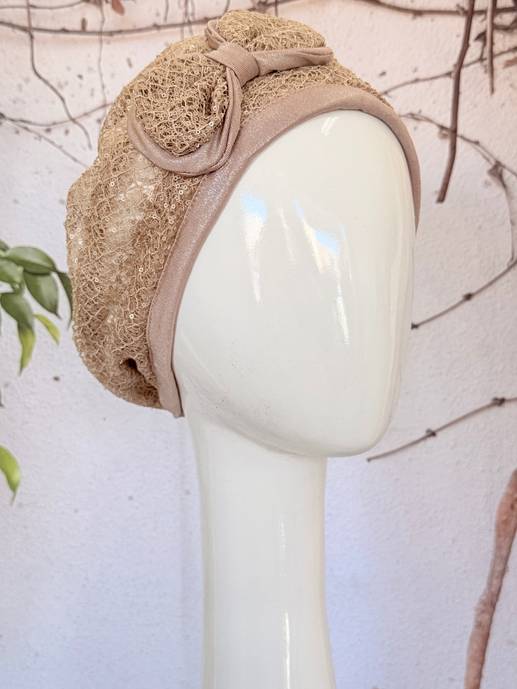 Embellished Hat - Size #2 Caramel Lace