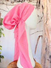 Turkish Cotton Textured NON-SLIP Print Pretied w/ Long Tails - Barbie Pink