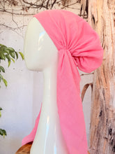 Turkish Cotton Textured NON-SLIP Print Pretied w/ Long Tails - Barbie Pink