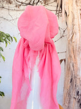 Turkish Cotton Textured NON-SLIP Print Pretied w/ Long Tails - Barbie Pink