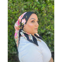 Dior Authentic Designer Headscarf, Black Floral-Designer headscarf-The Little Tichel Lady