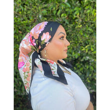 Dior Authentic Designer Headscarf, Black Floral-Designer headscarf-The Little Tichel Lady