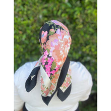 Dior Authentic Designer Headscarf, Black Floral-Designer headscarf-The Little Tichel Lady