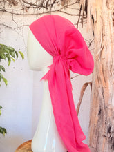 Turkish Cotton Textured NON-SLIP Print Pretied w/ Long Tails - Beautiful Pink