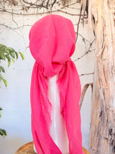 Turkish Cotton Textured NON-SLIP Print Pretied w/ Long Tails - Beautiful Pink