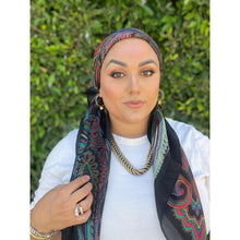 YSL Authentic Designer Headscarf, Black Paisley-Designer headscarf-The Little Tichel Lady