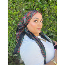 YSL Authentic Designer Headscarf, Black Paisley-Designer headscarf-The Little Tichel Lady
