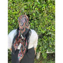 YSL Authentic Designer Headscarf, Black Paisley-Designer headscarf-The Little Tichel Lady