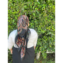 YSL Authentic Designer Headscarf, Black Paisley-Designer headscarf-The Little Tichel Lady