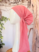 Turkish Cotton Textured NON-SLIP Print Pretied w/ Long Tails - Classic Pink