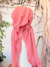 Turkish Cotton Textured NON-SLIP Print Pretied w/ Long Tails - Classic Pink