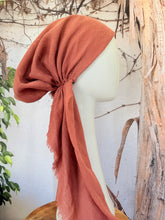 Turkish Cotton Textured NON-SLIP Print Pretied w/ Long Tails - Desert Rose