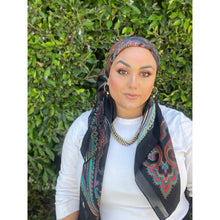 YSL Authentic Designer Headscarf, Black Paisley-Designer headscarf-The Little Tichel Lady