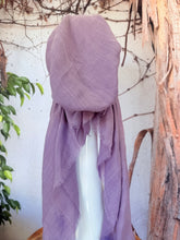 Turkish Cotton Textured NON-SLIP Print Pretied w/ Long Tails - Muted Purple