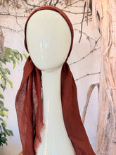Turkish Cotton Textured NON-SLIP Print Pretied w/ Long Tails - Rosewood