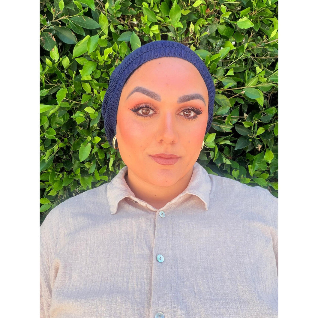 The Barely-There Beret - Navy-Beret-The Little Tichel Lady