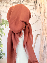 Turkish Cotton Textured NON-SLIP Print Pretied w/ Long Tails - Rosewood