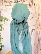 Turkish Cotton Textured NON-SLIP Print Pretied w/ Long Tails - Glacier