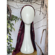 Turkish Cotton Textured Print Pretied w/ Long Tails - Tree of Life, Wine-pretieds-The Little Tichel Lady
