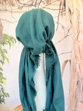 Turkish Cotton NON-SLIP Metallic Pretied w/ Long Tails - Dark Teal Green