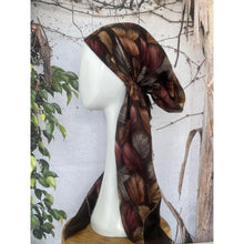 Turkish Cotton Textured Print Pretied w/ Long Tails - Falling Leaves, Brown-pretieds-The Little Tichel Lady