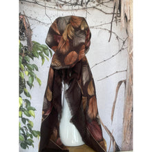 Turkish Cotton Textured Print Pretied w/ Long Tails - Falling Leaves, Brown-pretieds-The Little Tichel Lady