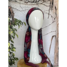 Turkish Cotton Textured Print Pretied w/ Long Tails - Falling Leaves, Berry-pretieds-The Little Tichel Lady