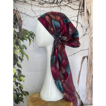Turkish Cotton Textured Print Pretied w/ Long Tails - Falling Leaves, Berry-pretieds-The Little Tichel Lady