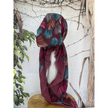 Turkish Cotton Textured Print Pretied w/ Long Tails - Falling Leaves, Berry-pretieds-The Little Tichel Lady