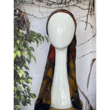 Turkish Cotton Textured Print Pretied w/ Long Tails - Navy/Multi-pretieds-The Little Tichel Lady
