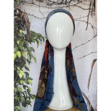 Turkish Cotton Textured Print Pretied w/ Long Tails - Blue/Multi-pretieds-The Little Tichel Lady